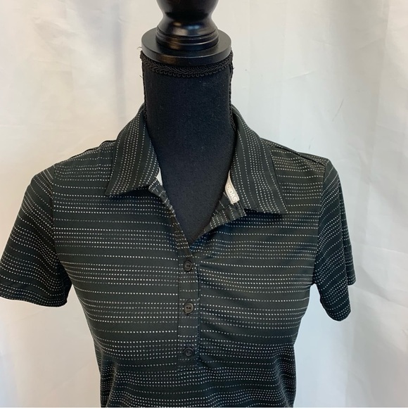 ADIDAS black white microdot short sleeve golf polo shirt Sz XS NWT - Picture 3 of 10